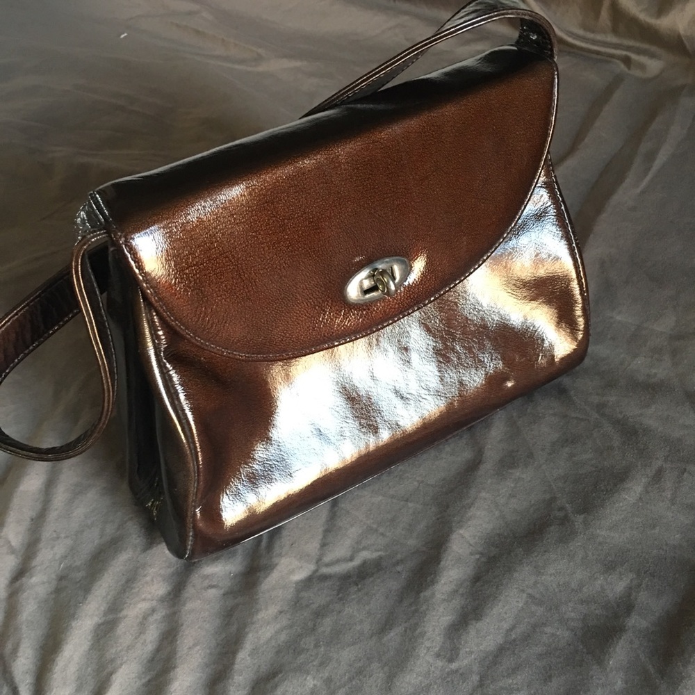 Jill Stuart brown patent leather bag